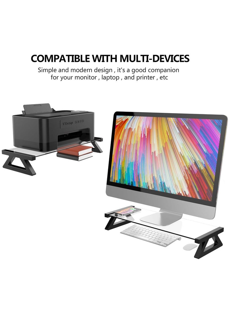Tempered Glass Monitor Booster Stand, Laptop Screen Stand, Multi-Functional USB Extension Booster Stand with 1.5m USB Cable - Image 5